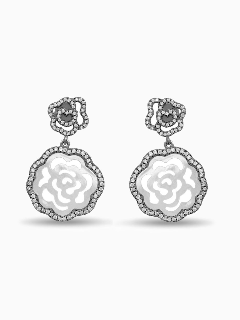 Mother Of Pearl, Rose Shape Earrings, Dangle Earrings, Fashion Accessories, Elegant Jewelry