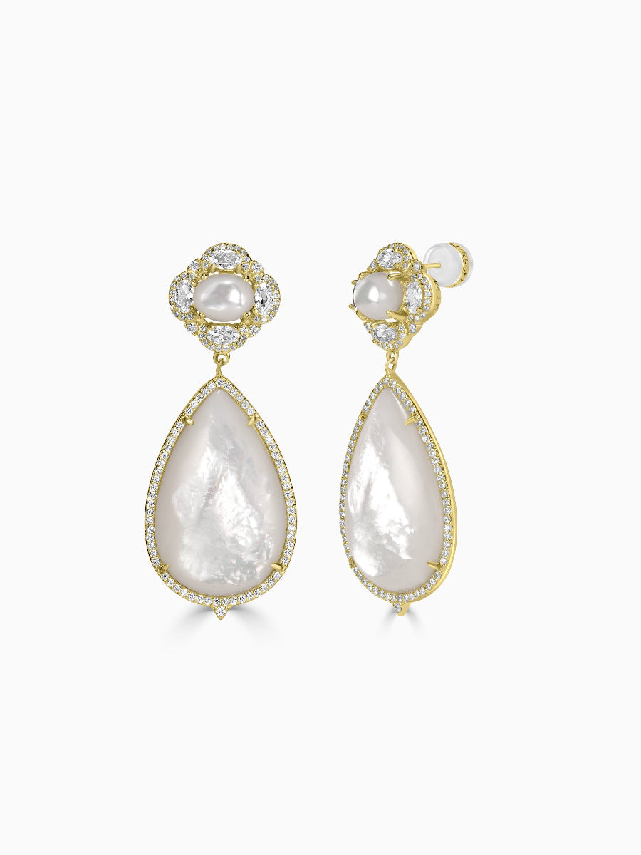 Dainty Tear Drop Mother of Pearl Earrings