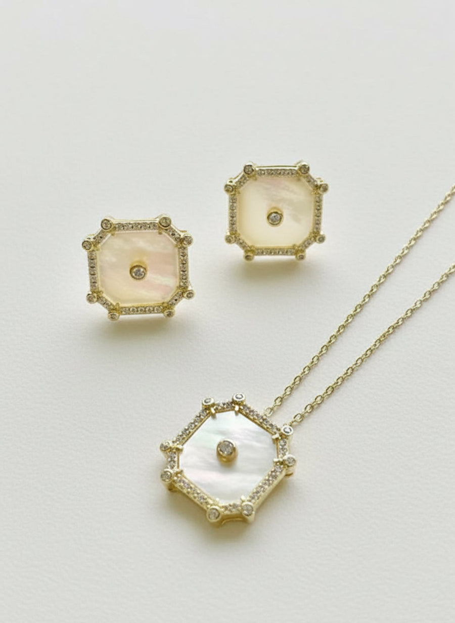 Mother of Pearl Octagon Necklace
