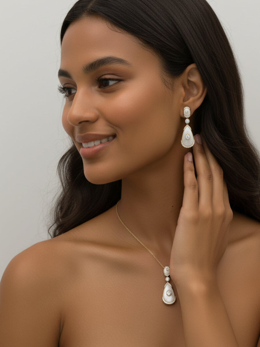 Mother of Pearl Tear Drop Earrings