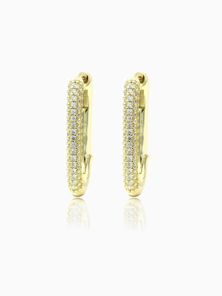 925 Sterling Silver CZ Hoop Earrings