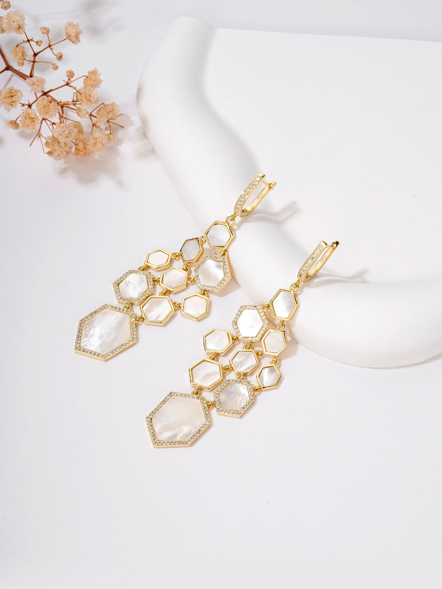 Mother of Pearl Chandelier Earrings
