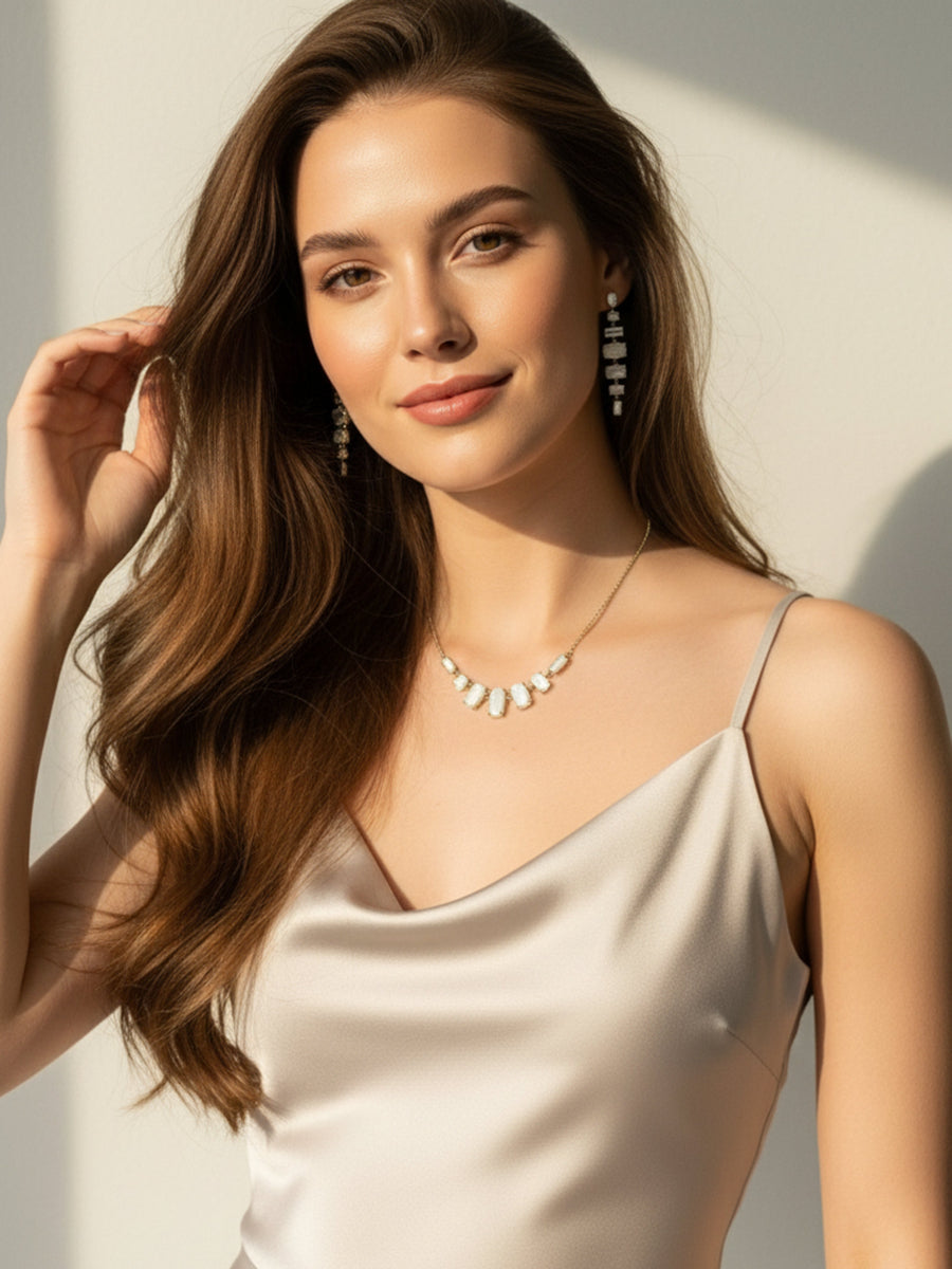 Graduated Mother of Pearl Dangle Earrings