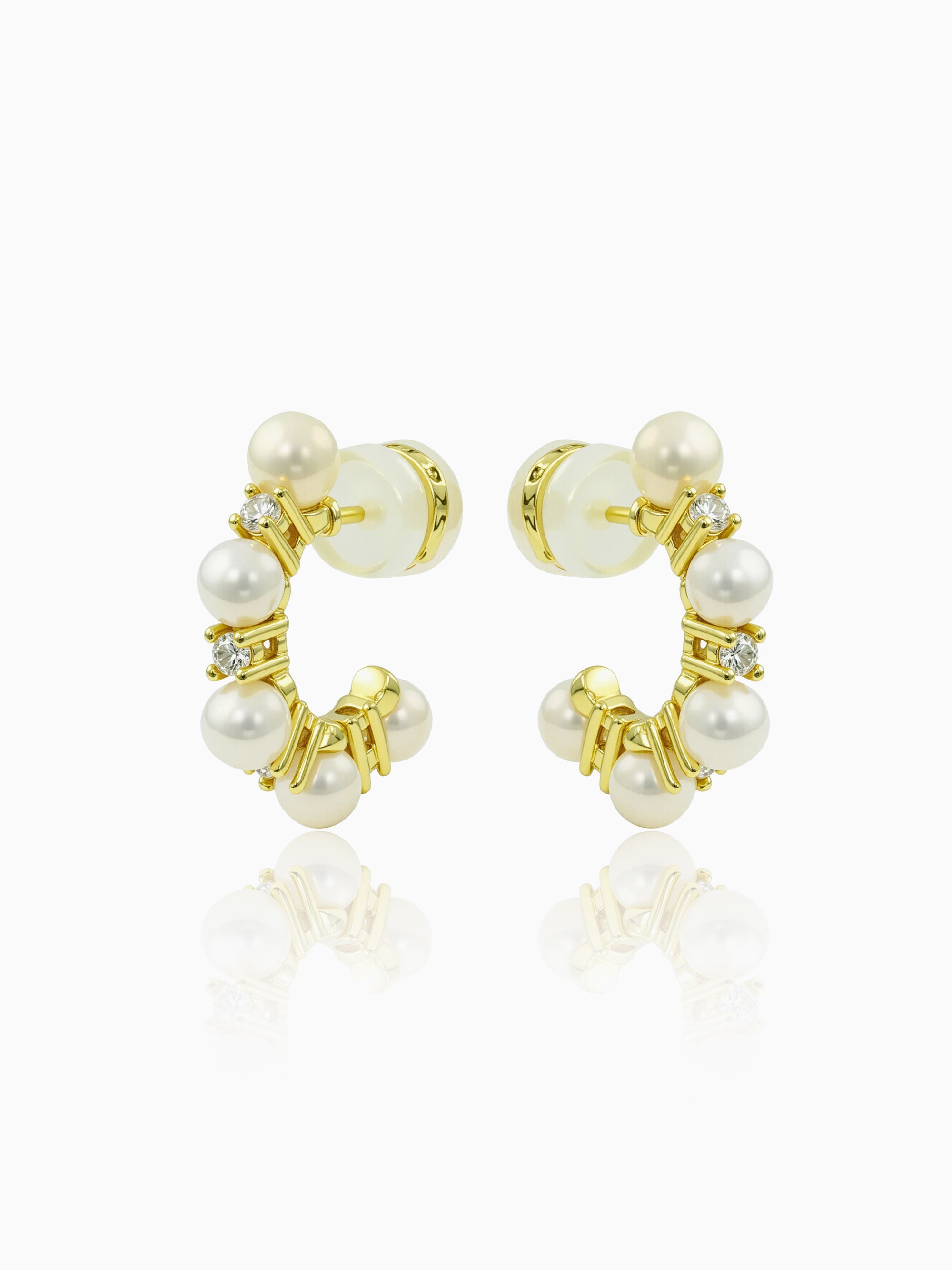 Fabulous 3-4MM Fresh Water Pearl Hoop Earrings