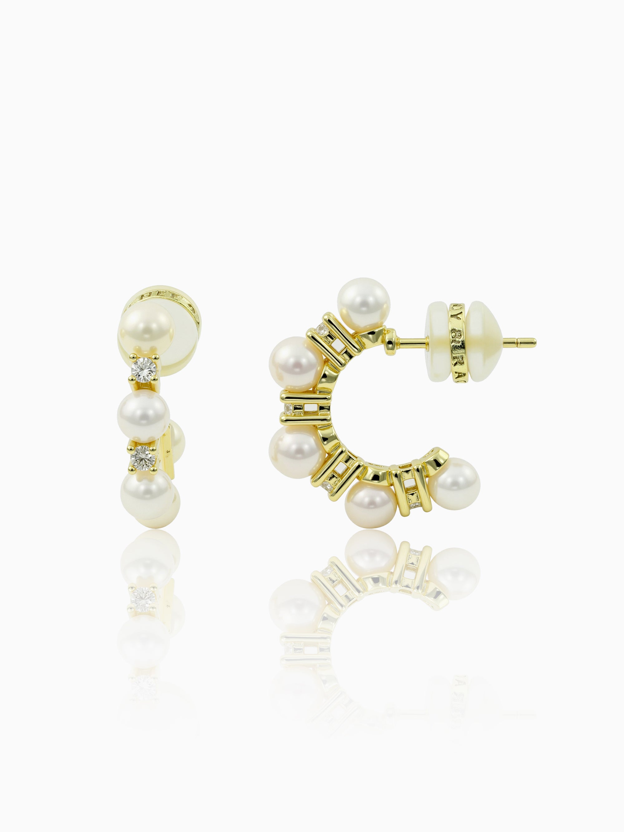 Fabulous 3-4MM Fresh Water Pearl Hoop Earrings