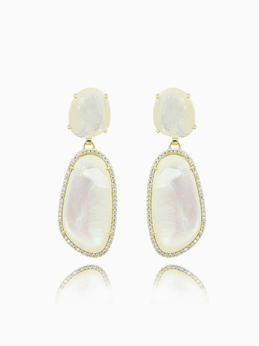 Irregular Shape Mother of Pearl Drop Earrings