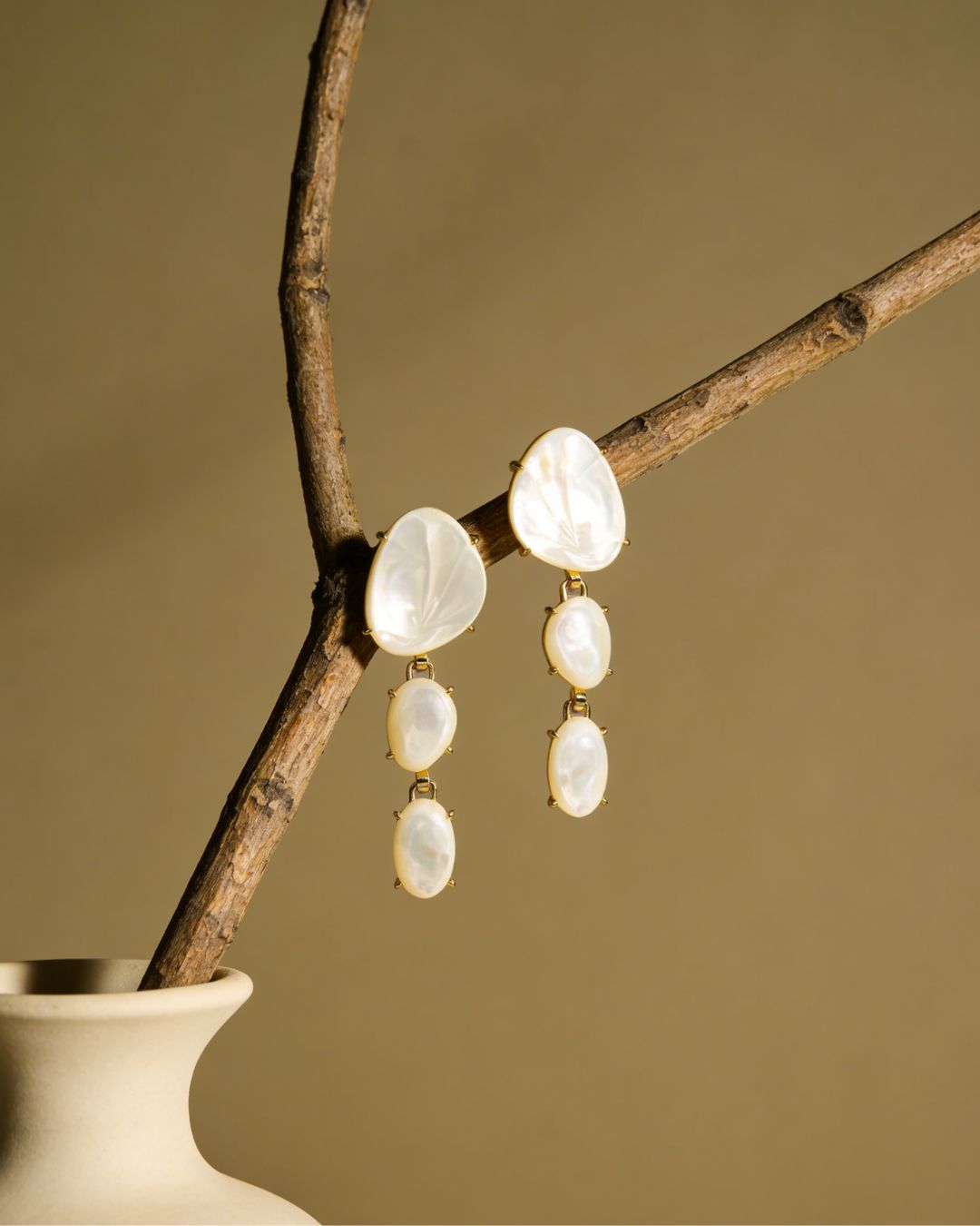 Sophisticated Mother of Pearl Drop Earrings
