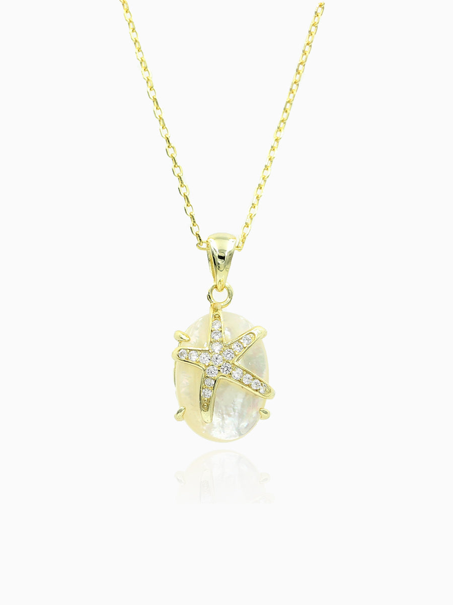 Star Fish With Mother of Pearl Pendant Necklace