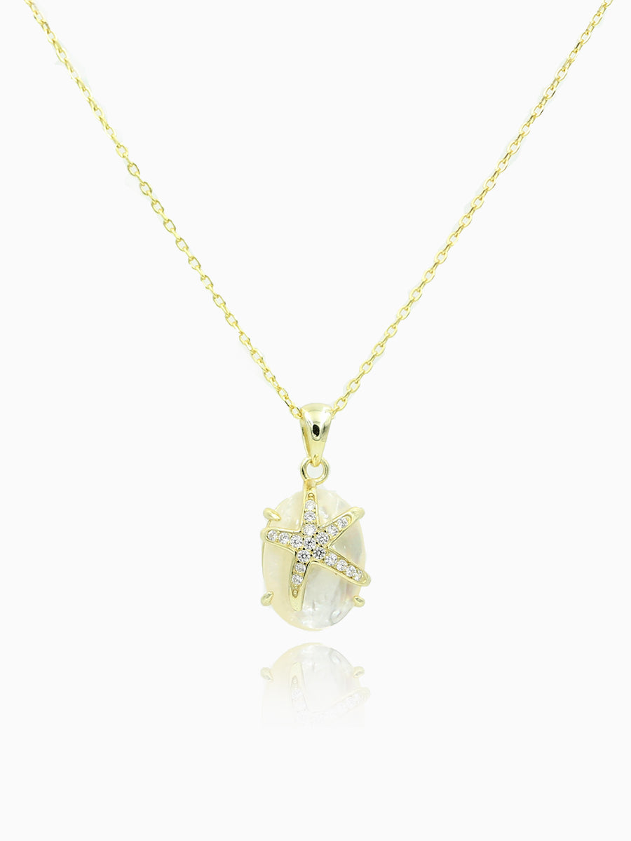 Star Fish With Mother of Pearl Pendant Necklace