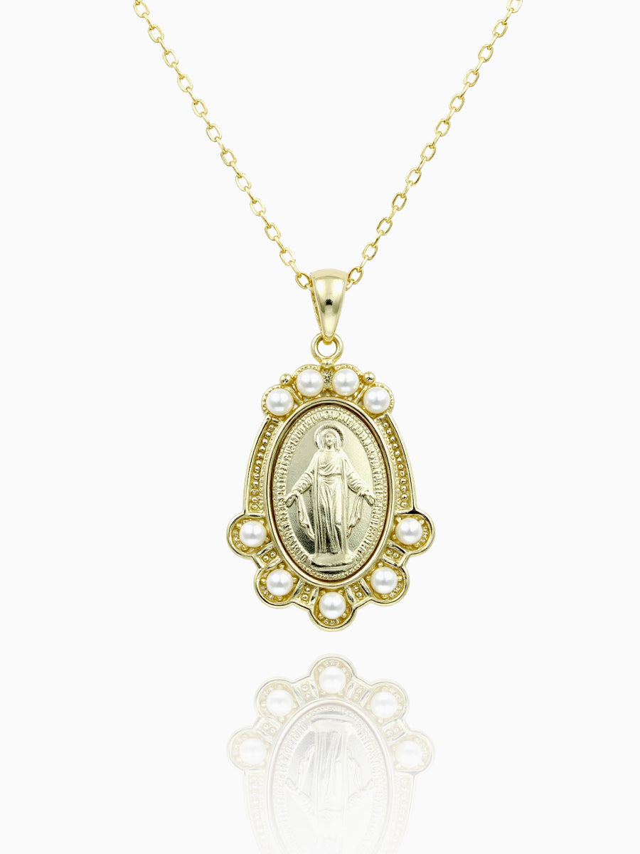 Fresh Water Pearl With Virgin Mary Pendant