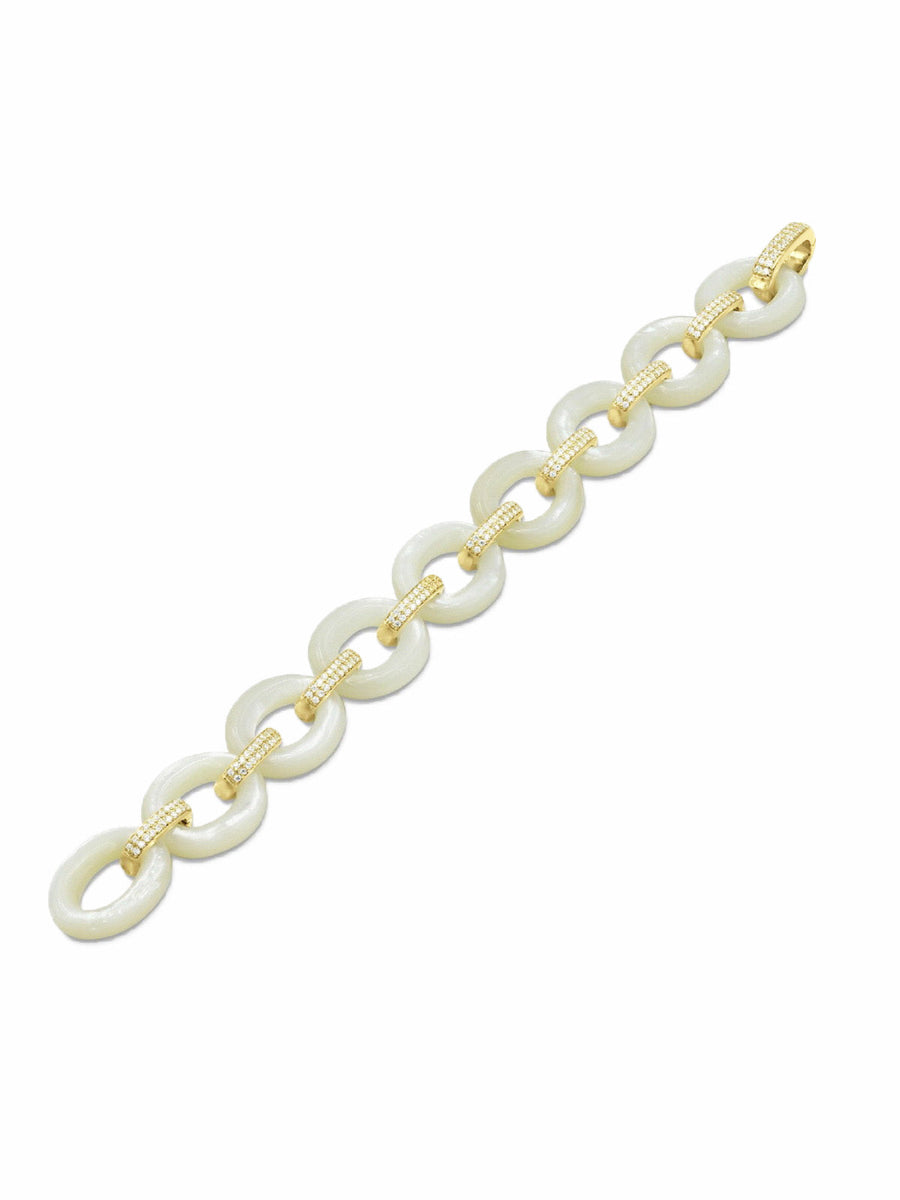 Vintage Bracelets,  Mother of Pearl Bracelets, Chunky Chain Bracelets, Fashion Accessories